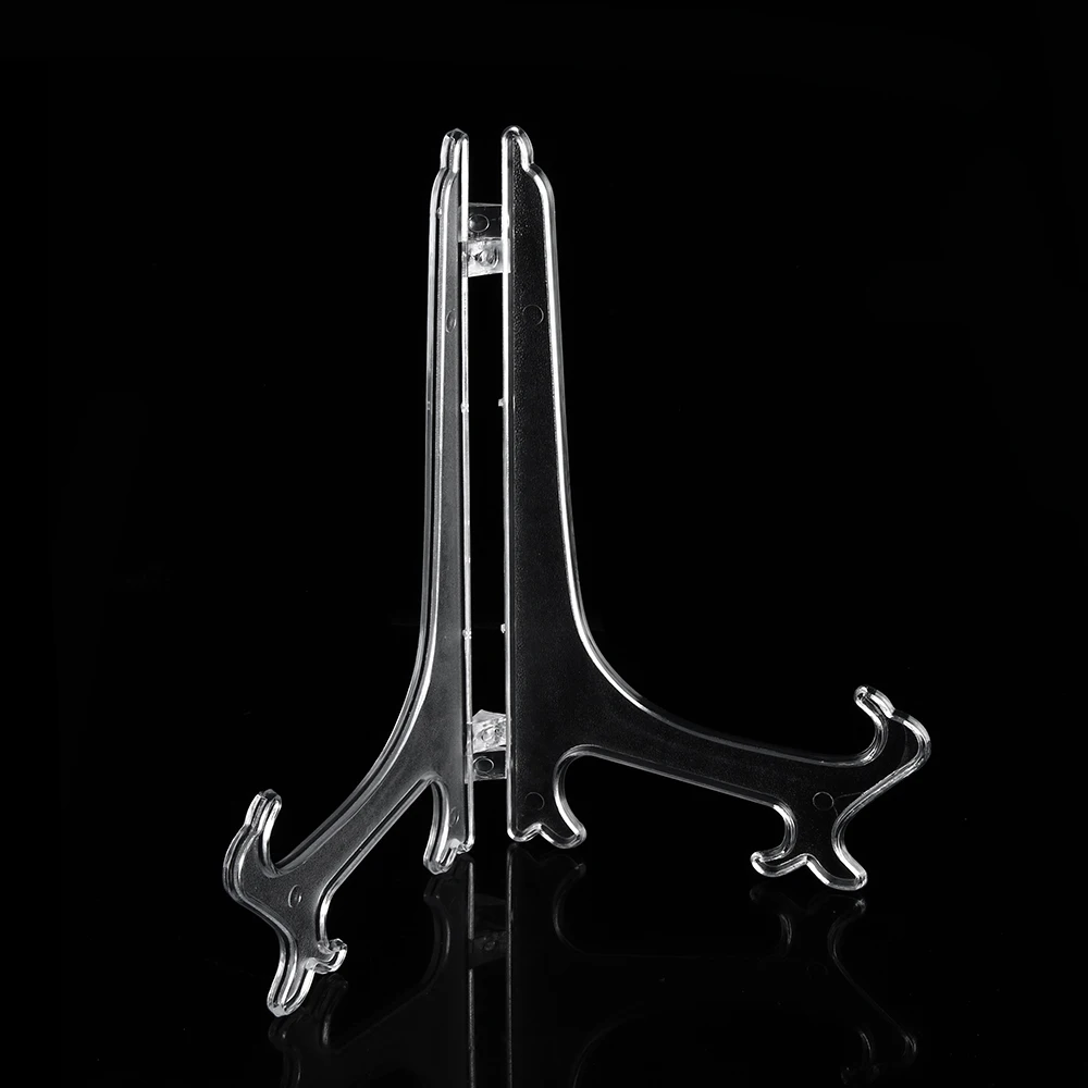 Plastic Photo Frame Fashion Clear Plastic Plate Display Stand Picture Frame Easel Holder Arts Case Holders 3/5/7/9inch Photo Display