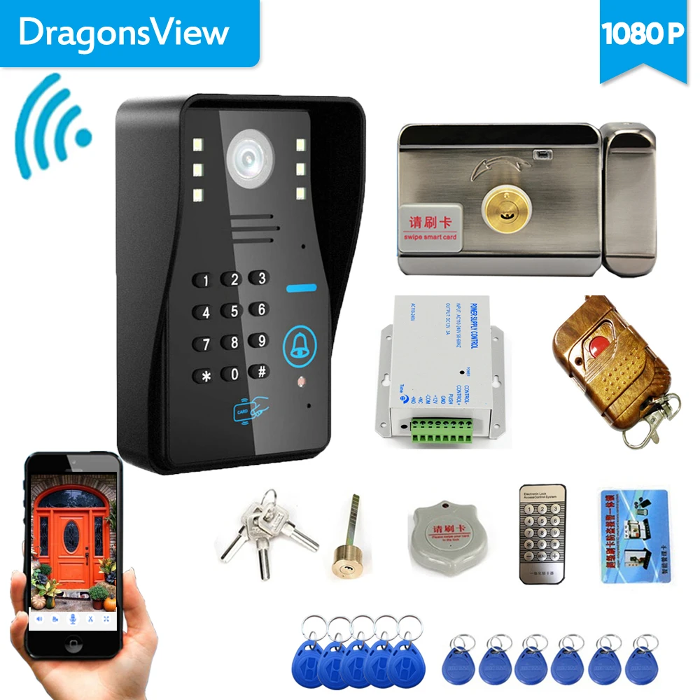 Видеодомофон Dragonsview 1080P IP Wi Fi видеодомофон дверной звонок камера с замком