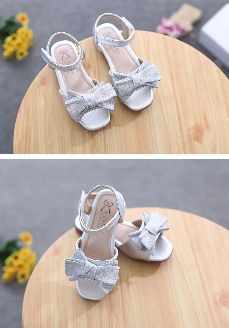 2021New Fashion Kids Sandals little Girl Princess Shoes For Summer bowknot Performance Sandal Children Gold Silver Black 1-10T boy sandals fashion