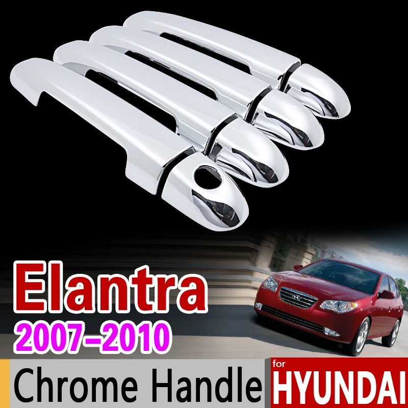 Для hyundai Elantra 2007-2010 HD Хромированная ручка Накладка набор 2008 2009 Elantra синий Avante аксессуары наклейка для автомобиля