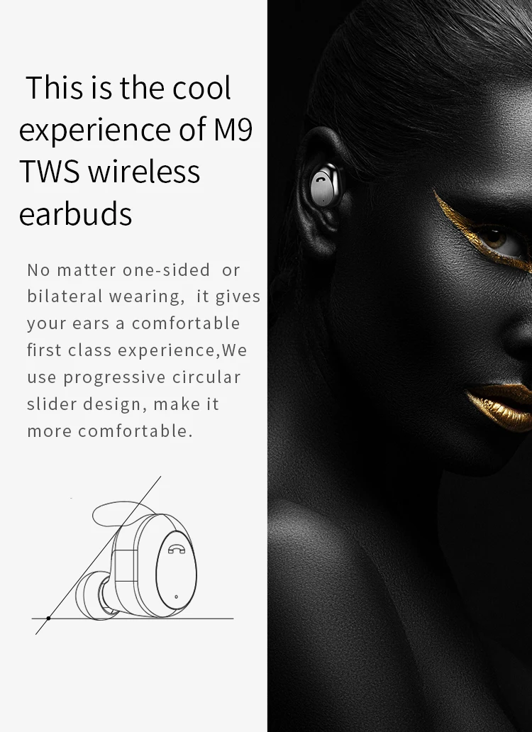 M9 беспроводные Bluetooth наушники TWS мини гарнитура V5.0 стерео наушники спортивные громкой связи для телефона Skype водителя грузовика колл-центра
