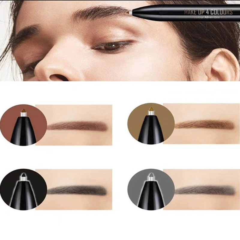 Цветной карандаш для бровей 4 в 1 стойкий Водостойкий Pro Defining контурная ручка Tat Brows