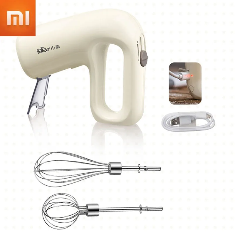 Xiaomi Electric Food Blender Bear Mini Hand Mixer 5 Speed Egg Beater Automatic Processor Kitchen Manual Cooking Tools | Электроника