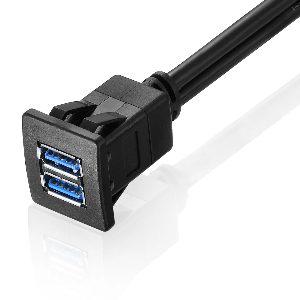 Bochara двойной USB3.0 USB2.0 мужчин и женщин панель скрытого монтажа приборной панели кабель экранированный для автомобиля мотоцикла