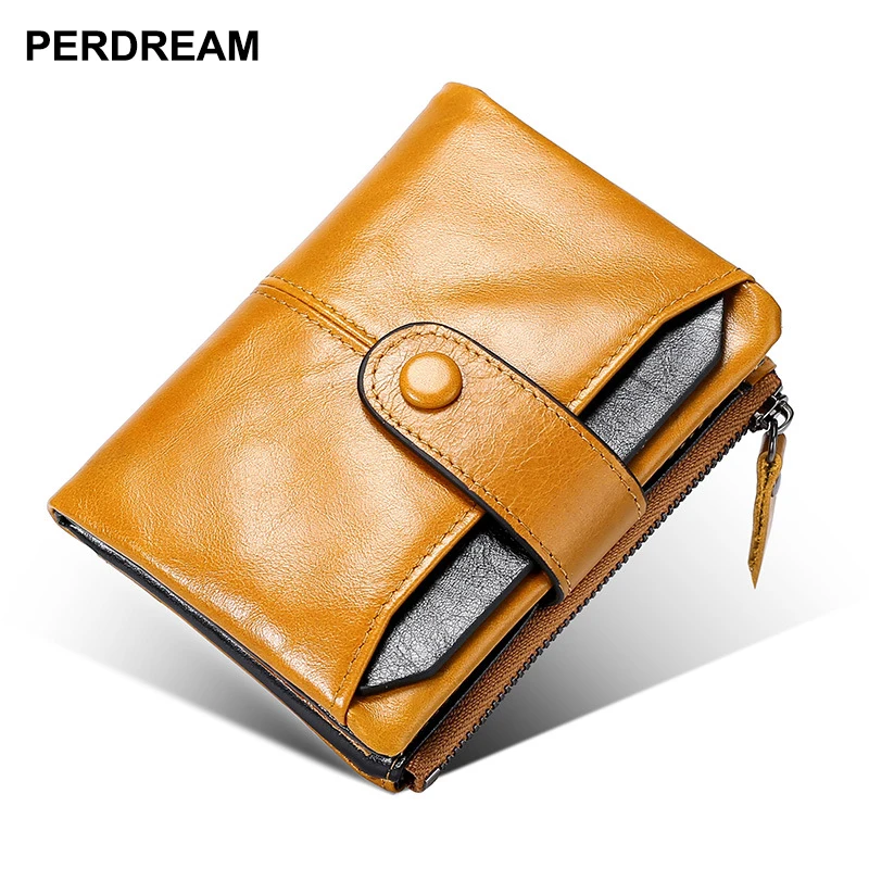 

The first layer of leather men's wallet leather multifunctional RFID short cross-border wallet