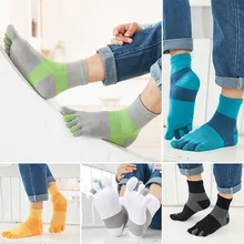 Mid Tube Socks Striped Five Finger Socks Cotton Compression Breathable Colorful Striped Fashions Harajuku Socks With Toes