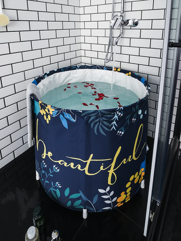 

New Nordic Folding Bath Tub Adult Home Artifact Portable Without Inflating Collapsible Eco-Friendly Cloth Adults Bathtub Bag