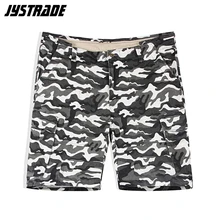 Хлопковые шорты с карманом на молнии, мужские камуфляжные шорты, пляжная одежда, мужские военные шорты-карго, летняя повседневная Уличная одежда