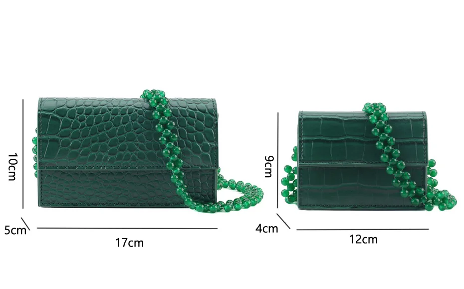 Бусины сумка через плечо на цепочке Для женщин с узором «крокодиловая кожа» Бисер Mini Stone Pattern небольшой площади сумки через плечо сумочки Дамская мода