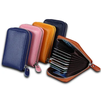 

Genuine Leather Card Holder Purse Rfid Business Cowhide Unisex Credit Card Holder Wallet Men Women Card Id Holders Coin Purse