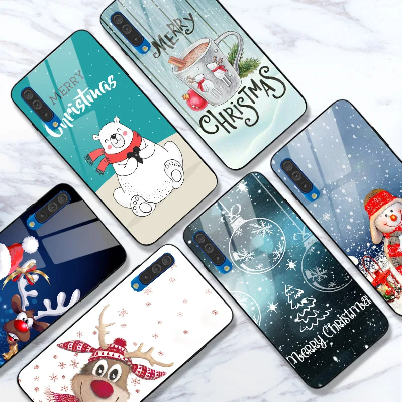 Прекрасный Лось Санта Клаус для samsung A50S A30 A20 A40 A70 A3 A5 a8 a6 плюс A7 A9 A10S A20S A30S новогоднее; Рождественское дерево