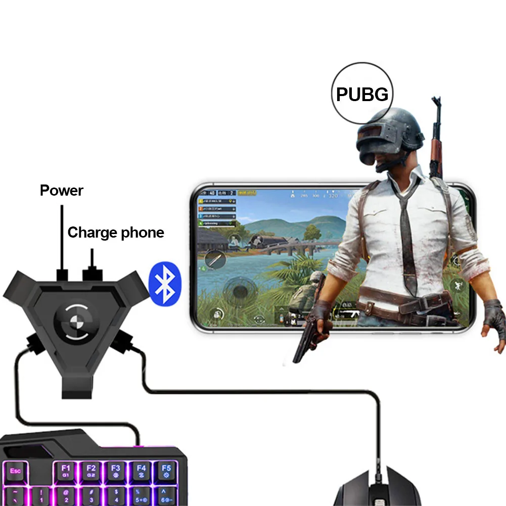  USB Gamepad Controller Set Bluetooth 4.1 Phone Black Mobile Keyboard Mouse Plug And Play Converter 