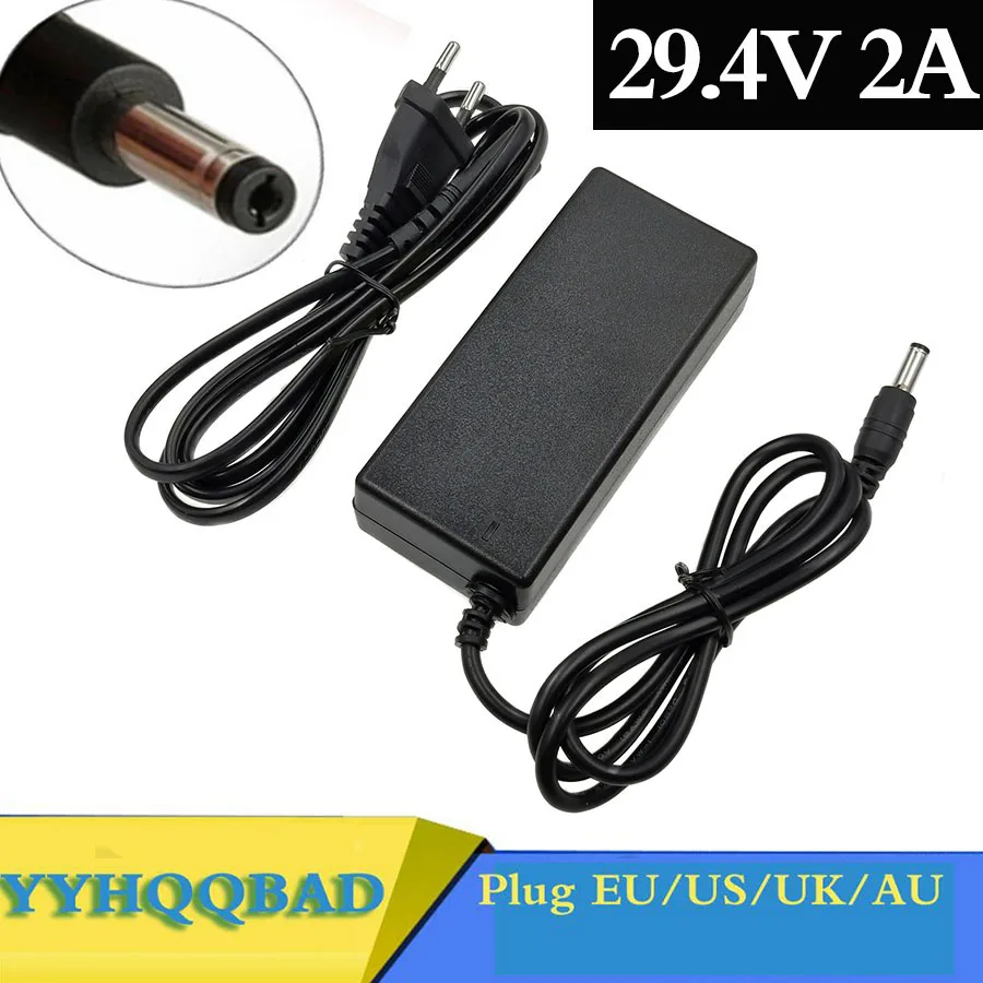 YYHQQBAD Chargeur 29.4 V 3A Li-ION pour connecteur de Batterie au Lithium polymère 24 V 25.2 V 25.9 V 7S DC5525MM DC5521MM 