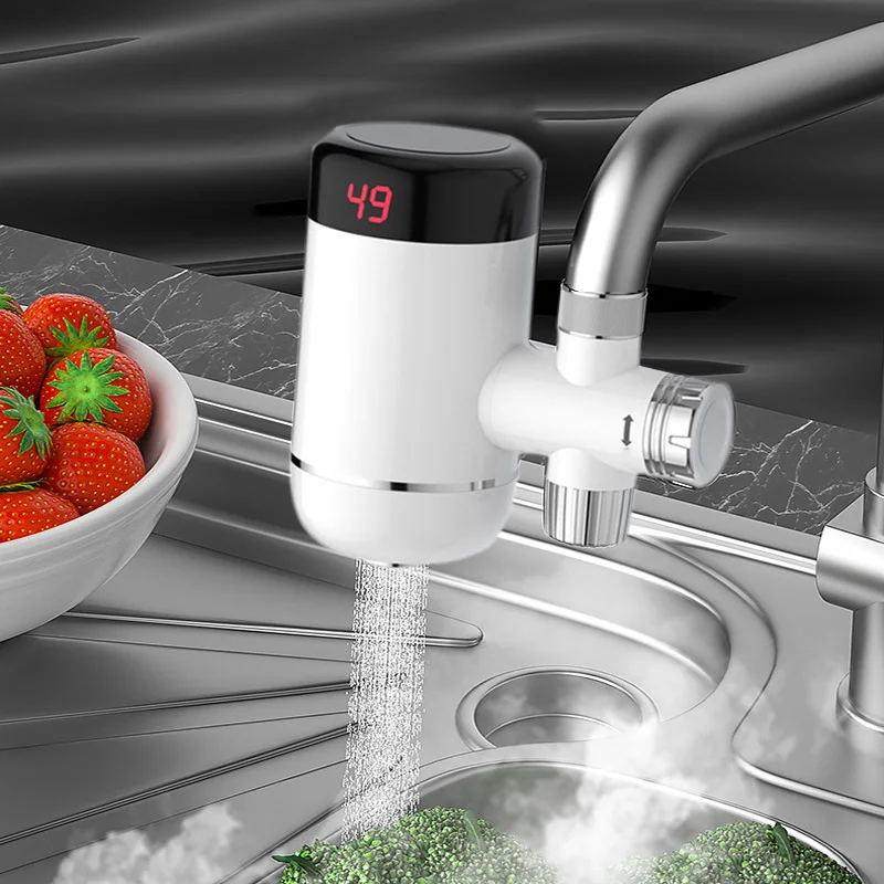 Grifos eléctricos de agua caliente para el hogar, calentador rápido de agua para cocina, baño, sin instalación
