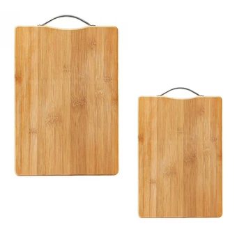 

2 Pcs Kitchen Cutting Rectangular Bamboo Cutting Cutting Board Large Thick Wood Knife Board Board, S & L
