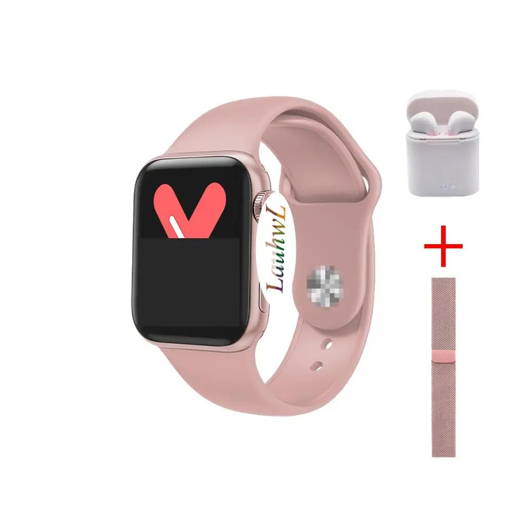 Pink with S H W58 W68 модные часы, умные часы для мужчин и женщин, фитнес-трекер, напоминание о звонках, сердечный ритм для apple Iphone, Android Phone, PK Iwo 12 11 - Цвет: Pink with S H