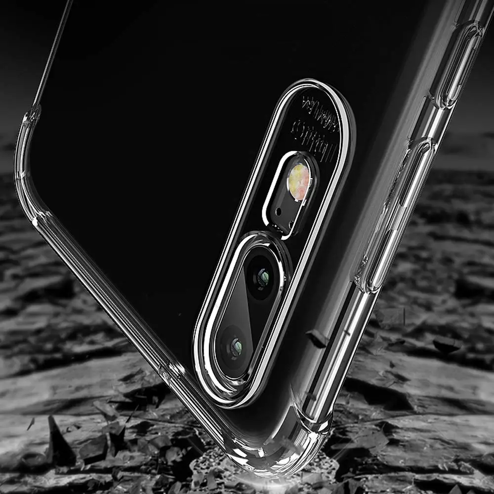 Чехол для huawei P20, амортизационный бампер, HD прозрачный