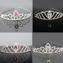 Яркие детские диадемы принцессы, стразы на голову, аксессуары для волос для девочек, свадебные украшения для волос, подарок на свадьбу, день рождения, вечеринку