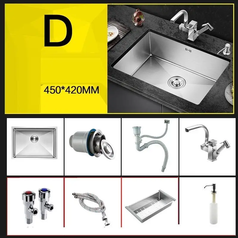 MODEL D Кухонная раковина Keuken Gootsteen Integral Zlewozmywak Ze Stali Nierdzewnej Inox Afwasbak Pia Cozinha Lavabo Fregadero De Cocina - Цвет: MODEL D