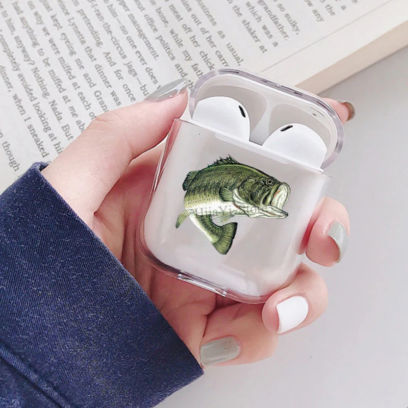 Милые для рыбалки на карпа окунь рыба наушники чехол Apple AirPods 1 2 мягкий прозрачный