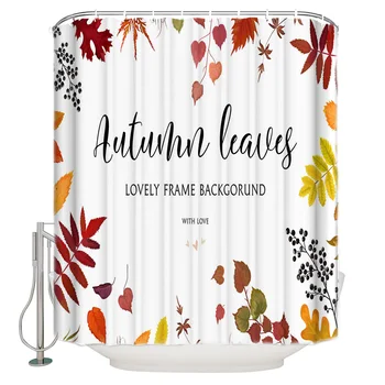 

Shower Curtain Waterproof Polyester Fabric Shower Curtain Maple Leaf Geometric Watercolors Fall Autumn