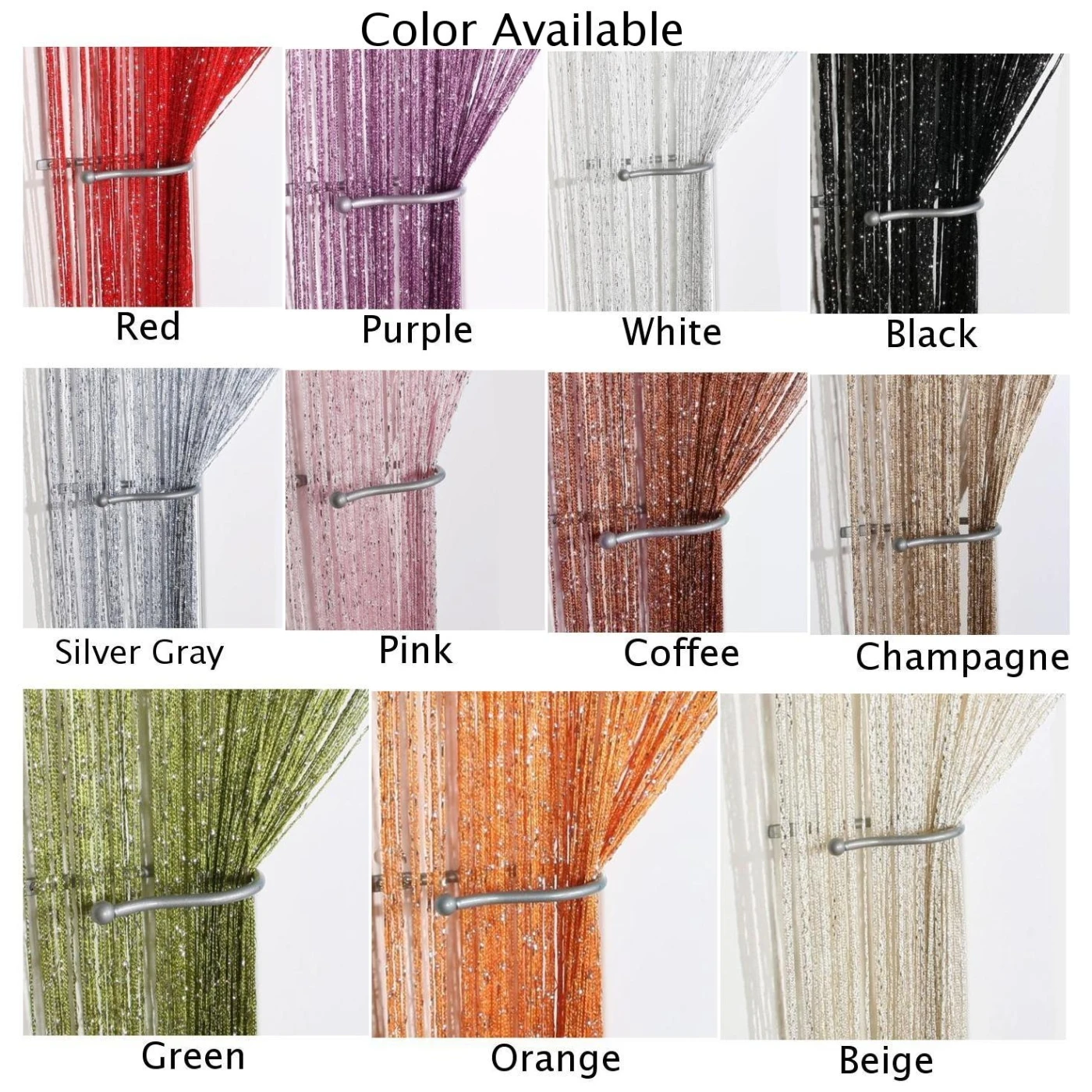1 панель двери струнная занавеска Fly экран перегородка комнаты бахрома окна блеск Лот