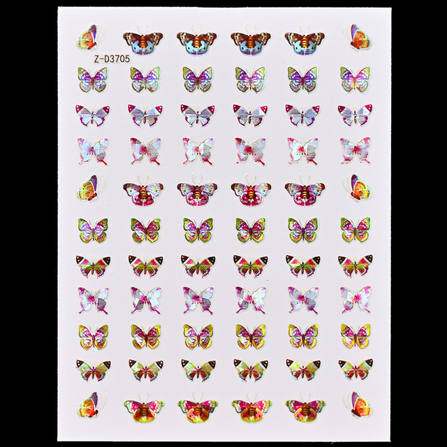 Craft Sticker 3D Nail Art Sticker Ultra-thin Butterfly Nail Art Decoration Sticker Holographic Laser Butterfly Nail Decals