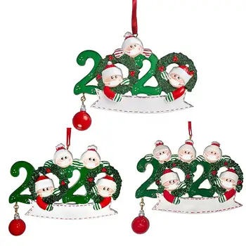

2020 Quarantine Family Of 5 4 3 Christmas Ornament Pvc DIY Blessing Personalized Family Ornament Christmas Tree Decoraiton