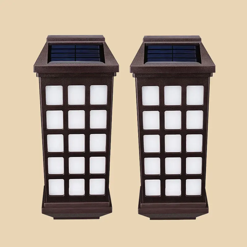 2 шт. водонепроницаемый Солнечный настенный светильник путь крыльцо сад освещение теплый белый