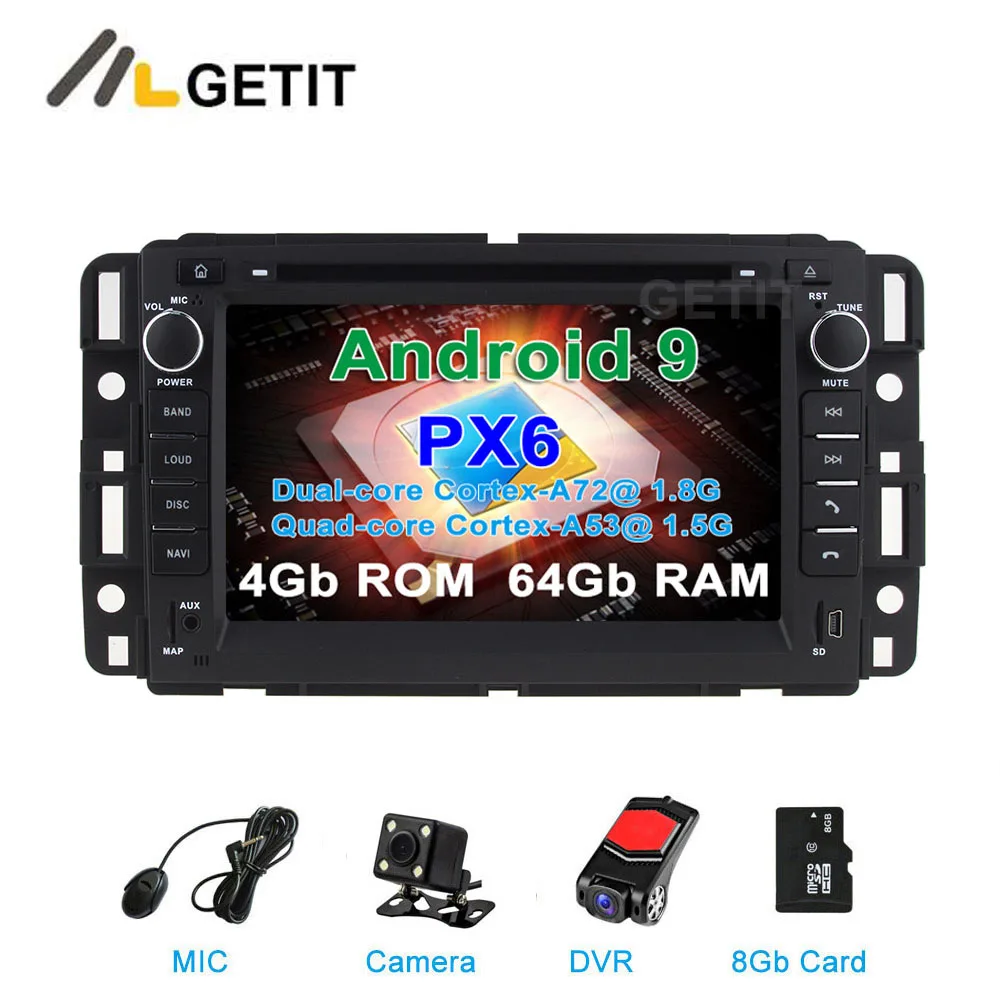 

DSP 64G PX6 Android 9 Car DVD Stereo Radio Player GPS Navigation for GMC Chevrolet Chevy Yukon Sierra Tahoe Acadia Suburban