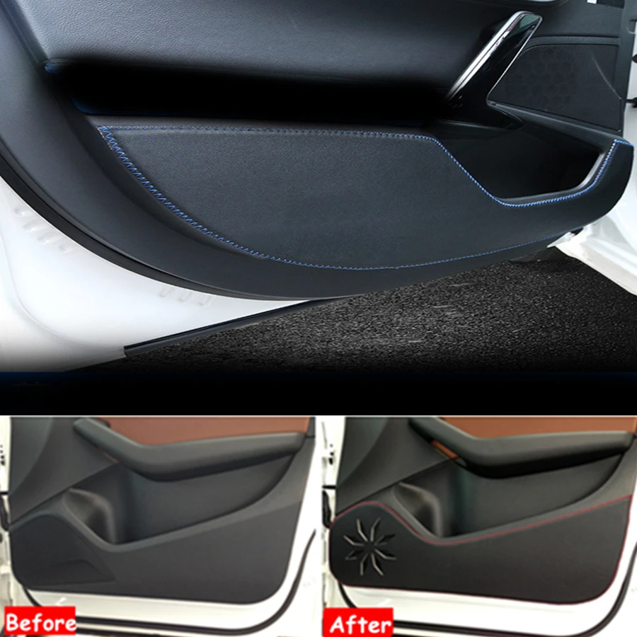 SJ Автомобильная Межкомнатная дверь анти-грязный анти-Kick Pad кожаный защитный