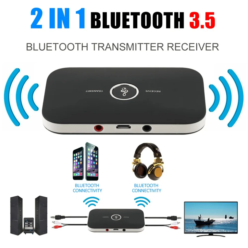 

2 In 1 Wireless Stereo Audio Receiver Music Bluetooth Transmitter Receiver Adapter For Mobile Phones Laptop