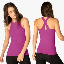 Стиль сзади крест плотный Спортивный Йога Фитнес сплошной цвет небольшой Слинг женский Быстросохнущий жилет