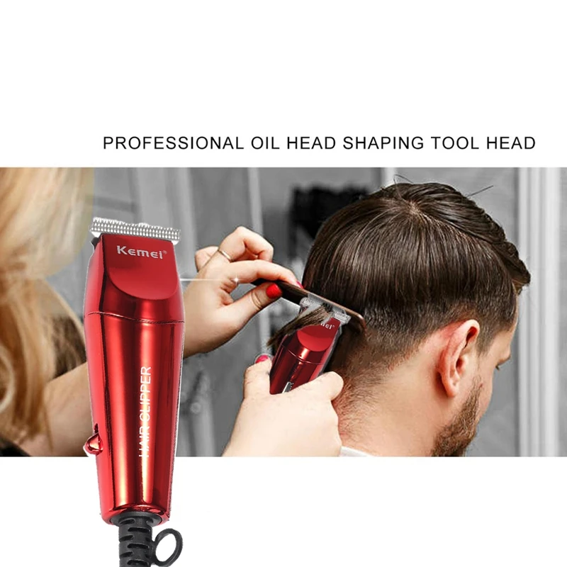 Kemei красный KM-6365 электрическая машинка для стрижки волос винтажная головка машинка для стрижки волос гравировальная машинка для стрижки волос 3 в 1 Многофункциональный триммер для волос