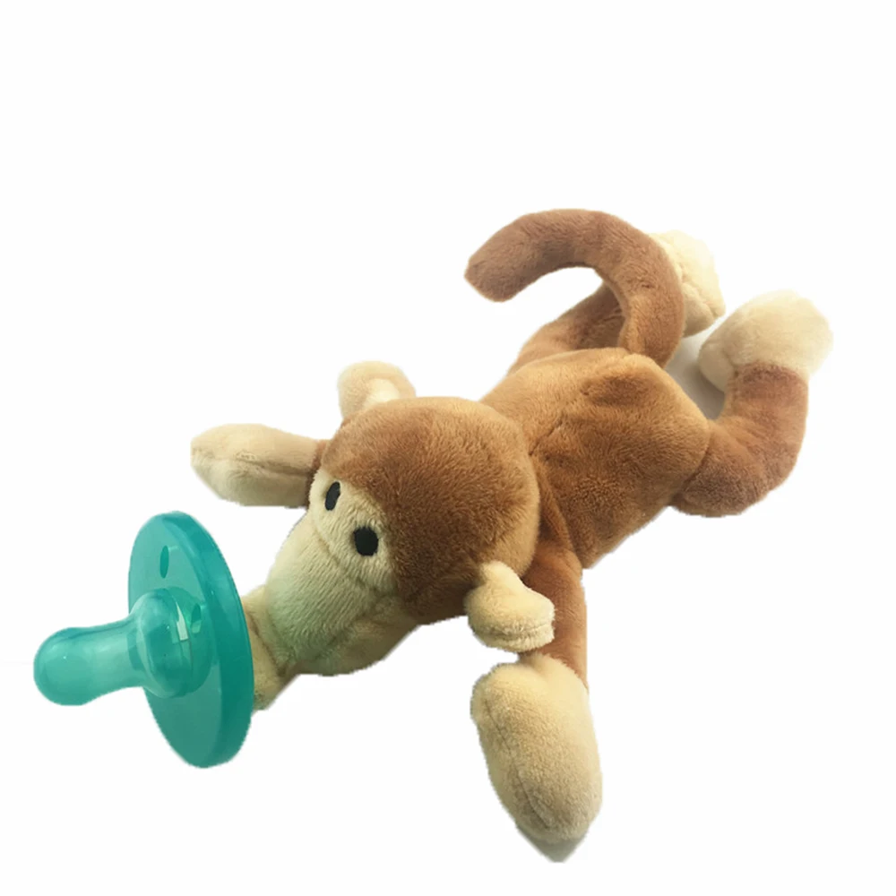 

Pacifier plush toy Baby stuffed animal toy pacifier baby hanging children silicone 3-12 months safe non-toxic,soft bite resistan
