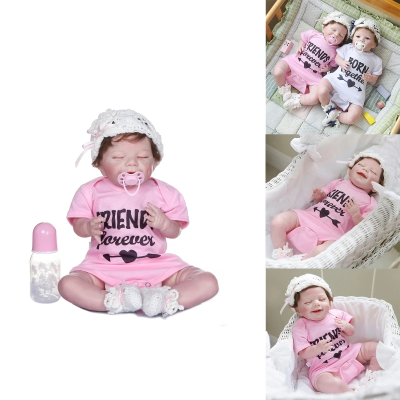 

53cm Realistic Doll Soft Body Vinyl Toddler Babies Lifelike Girl Toy Pacifier 03KD