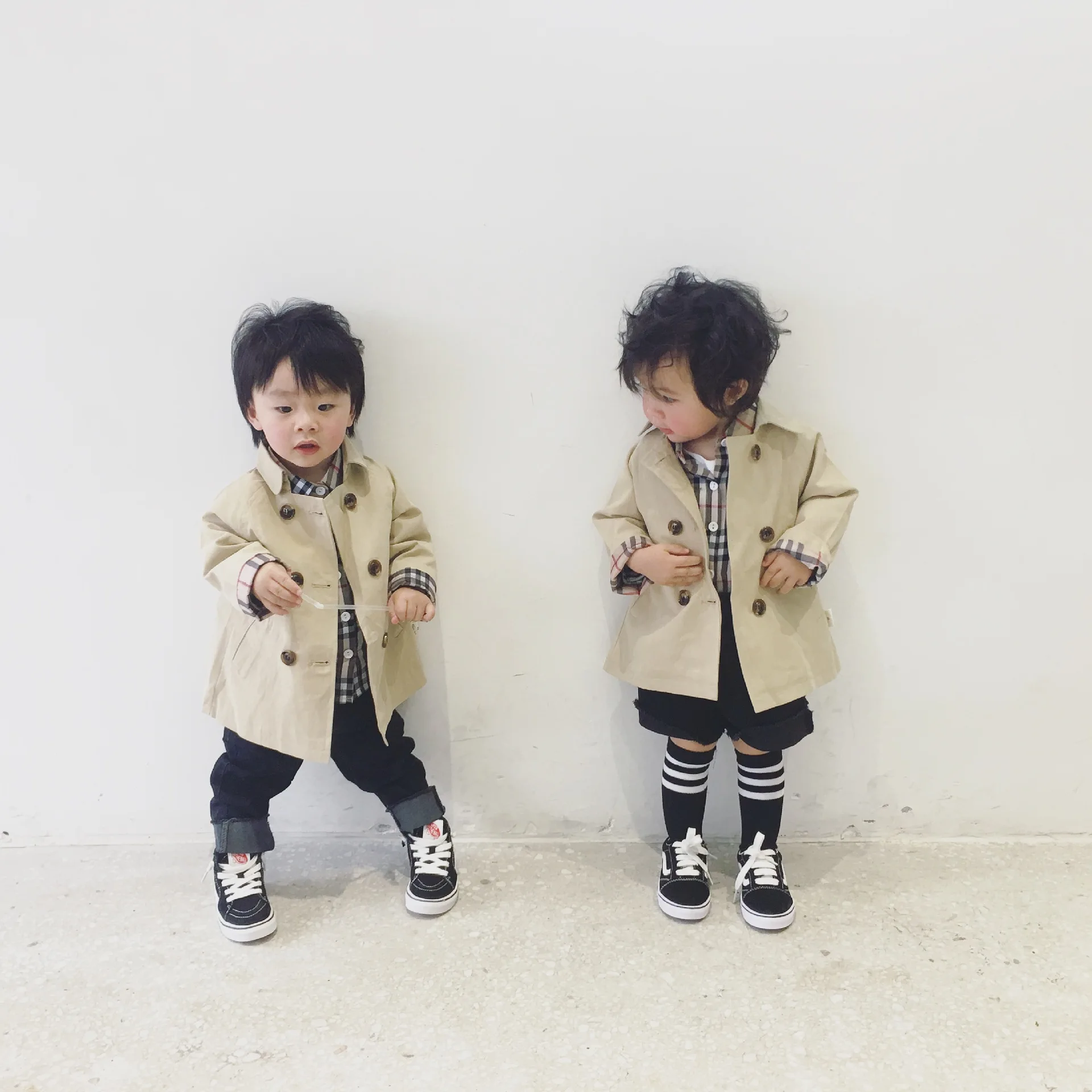 

2019 Autumn Clothing New Style Men And Women Children Double Breasted Trench Coat Children Korean-style Trend Casual Jacket Tren