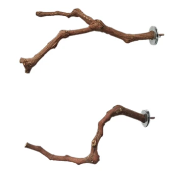 

2Pcs Pet Parrot Bird Standing Stick Wild Grape Wood Pole Bird Cockatiel Parakeet Perches Bite Claw Grinding Toy Bird Cage Access