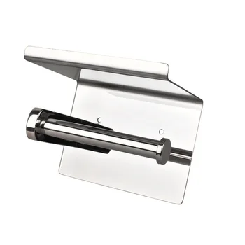 

No Drilling Phone Platform Easy Install Storage Shelf Toilet Paper Holder Bathroom Accessory Multifunctional Stainless Steel