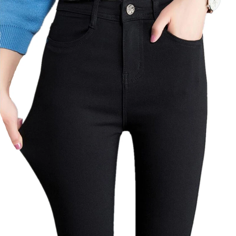 YSDNCHI Pencil Pants Ladies Jean Trousers New Black Tight  High Waist Straight Leg Pant Women Hot Selling Elegant Crop Trousers best leggings for women
