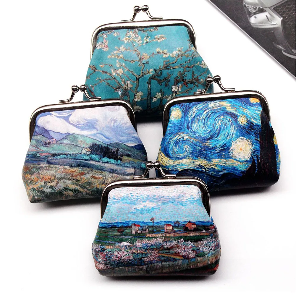 Vintage Coin Purse Wallet Women Famous Oil Painting Small Wallet Hasp Creative Clutch Bag Good Gift Women's Mini Purses Coin purse Women wallet Coin wallet Change bag