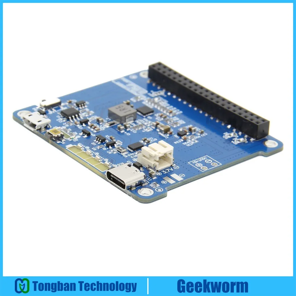 

Raspberry Pi 4 Model B/3B+/3B UPS HAT 2 with Type-C, Li-ion Battery Power Source Supply Expansion Board (Without Battery)