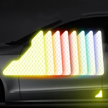 4 шт. Светоотражающие Стикеры для двери автомобиля угол творческая Горячая нуля модификации безопасности Предупреждение лента отражающая наклейка Сделано с 3 м