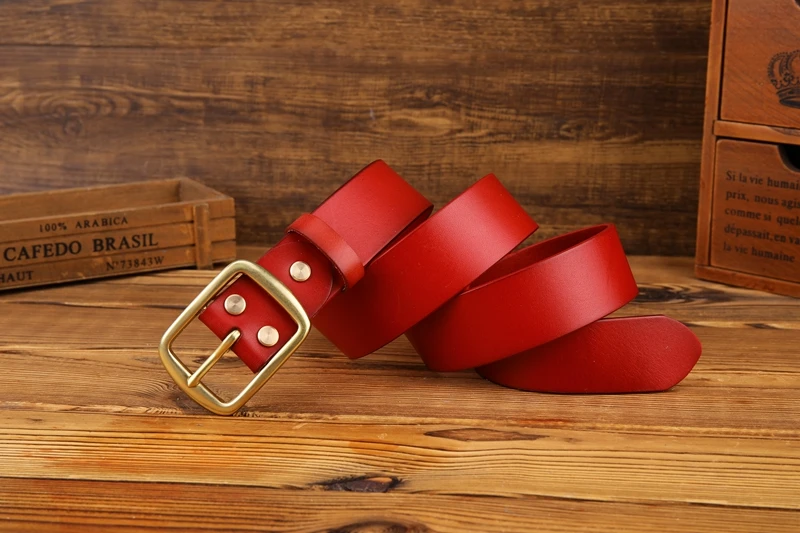 Camel vegetable tanned belt solid brass buckle high quality mens belts luxury full grain genuine leather jeans cowboy 140 130cm