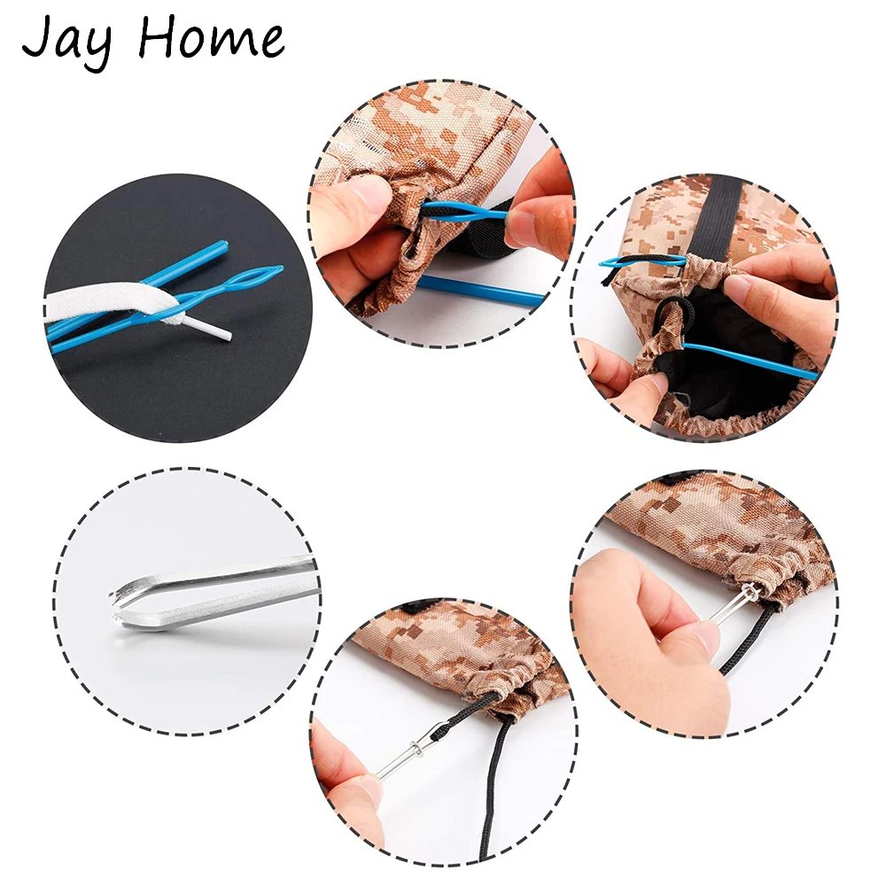 16Pcs Drawstring Threader Set Sewing Loop Turner Easy Pull Bodkin Threader  Metal Tweezers for Shorts Sewing Replacement Tools - AliExpress