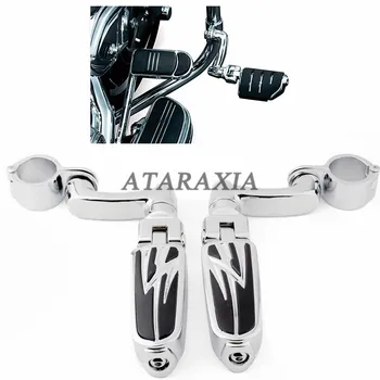 

Motorcycle 1-1/4" Highway Peg Mount Engine Guard Angled Foot Pegs Mount For Harley Dyna Fat Bob Softail Sportster XL 1200 883