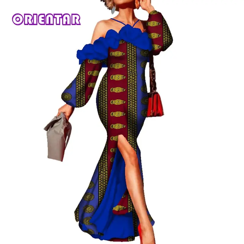 Модное Длинное платье для женщин в африканском стиле вечернее вечерние с