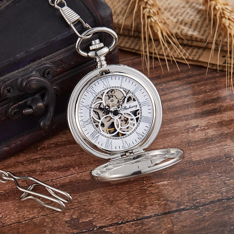 New Luxury Goat Skeleton Mechanical Pocket Watch Men Woman Antique Necklace Pocket& Fob Watches Chain Male Clock