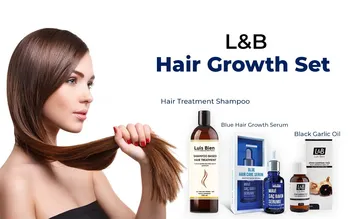 

Luis Bien Hair Growth Care Set 100% Natural Organic Styling Hair Groomed Serum Smoothing Hair Treatment Shampoo Black Garlic Oil