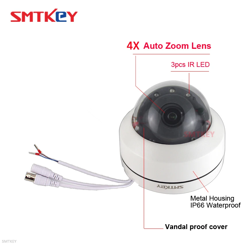 SMTKEY 2MP мини купольная 2,5 дюймов ПТЗ ахд камера металлический корпус IR Night 4X zoom 2,8-12 мм Автофокус 1080P AHD мини-ptz-камера
